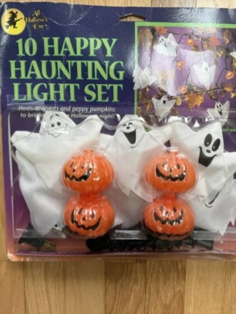 All Hallow's Eve 10 Happy Haunting Light Set - Vintage Halloween Party Decor NEW